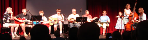 A key part of the weekend is the student bands, coached by Folk College faculty